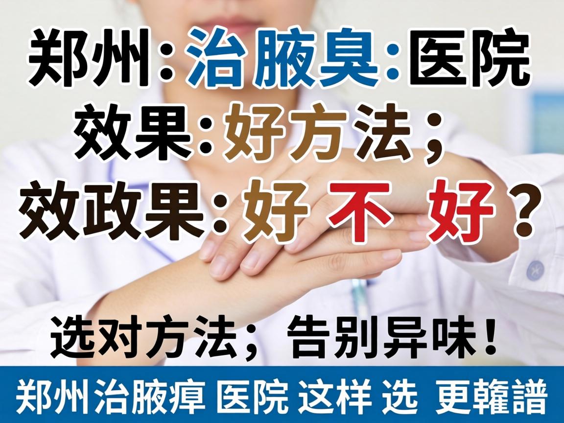 郑州治腋臭医院效果好不好？选对方法，告别异味，郑州治腋臭医院这样选更靠谱