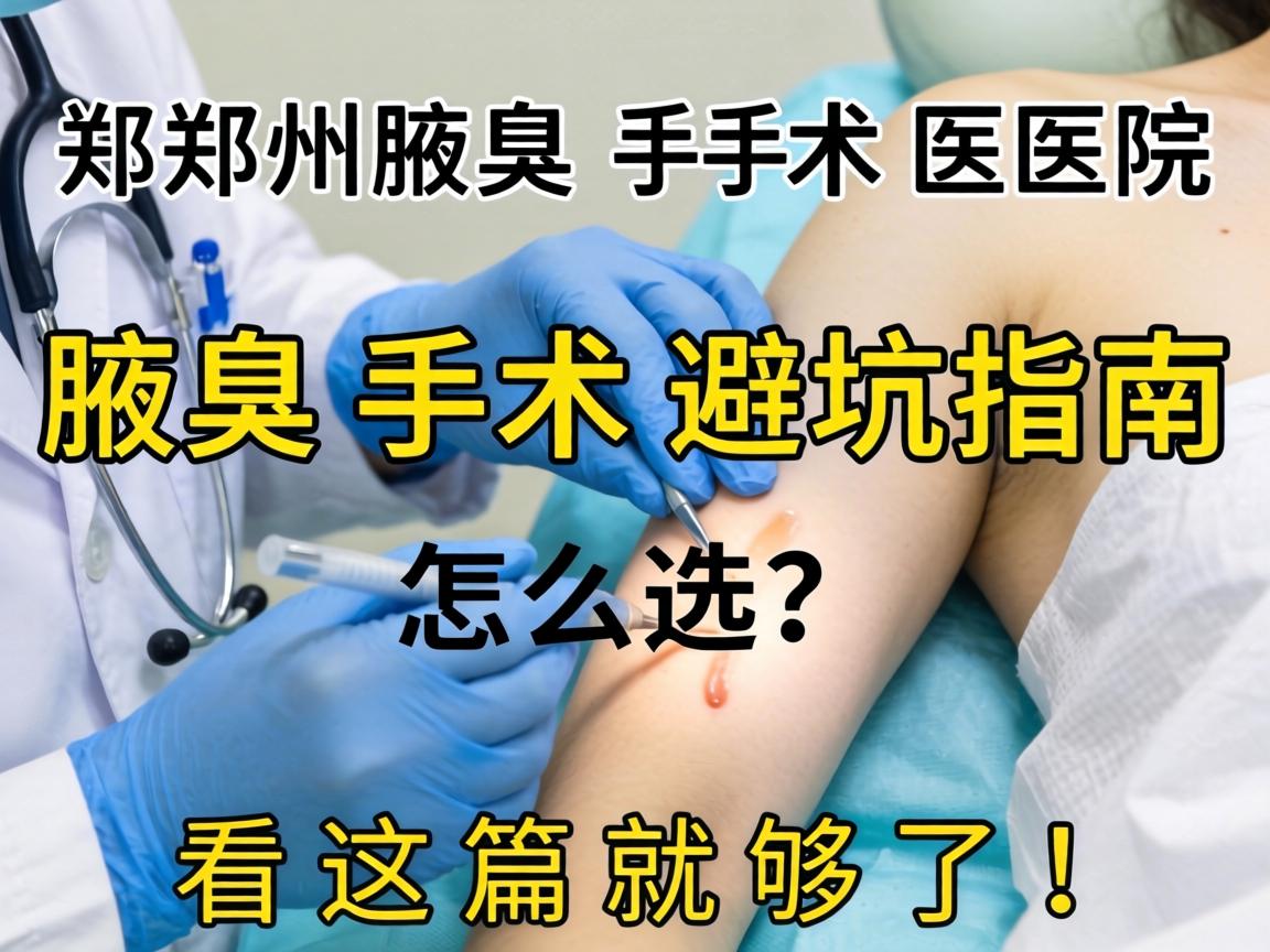 郑州腋臭手术医院怎么选？腋臭手术避坑指南，看这篇就够了！