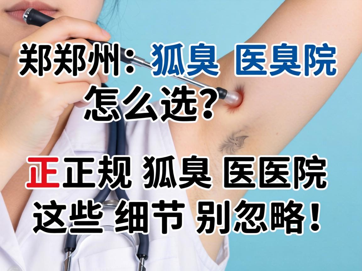 郑州狐臭医院怎么选？正规狐臭医院这些细节别忽略！