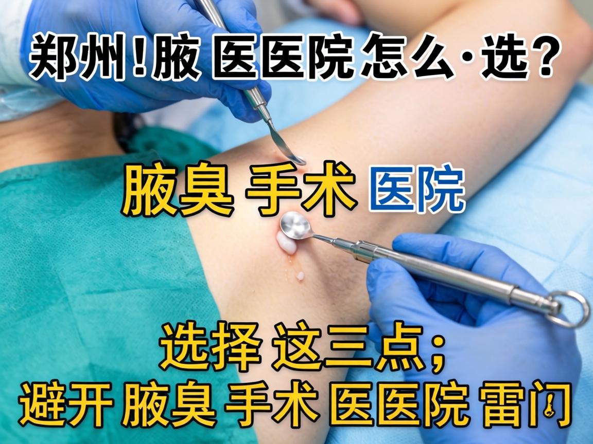 郑州腋臭手术医院怎么选？腋臭手术医院选择这三点，避开腋臭手术医院雷区