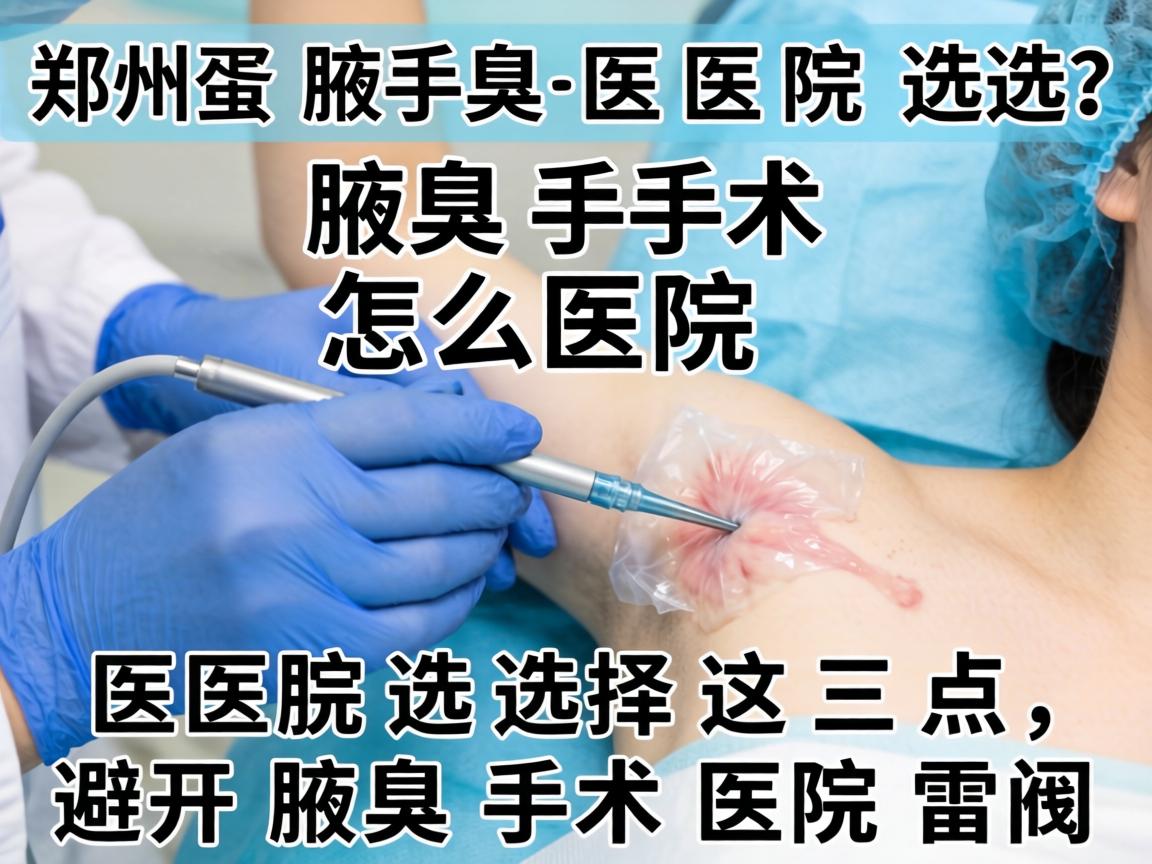 郑州腋臭手术医院怎么选？腋臭手术医院选择这三点，避开腋臭手术医院雷区
