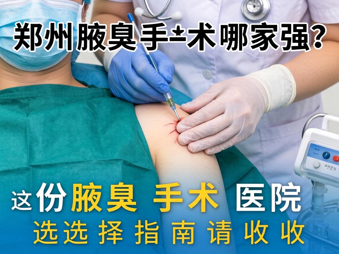 郑州腋臭手术医院哪家强？这份腋臭手术医院选择指南请收好