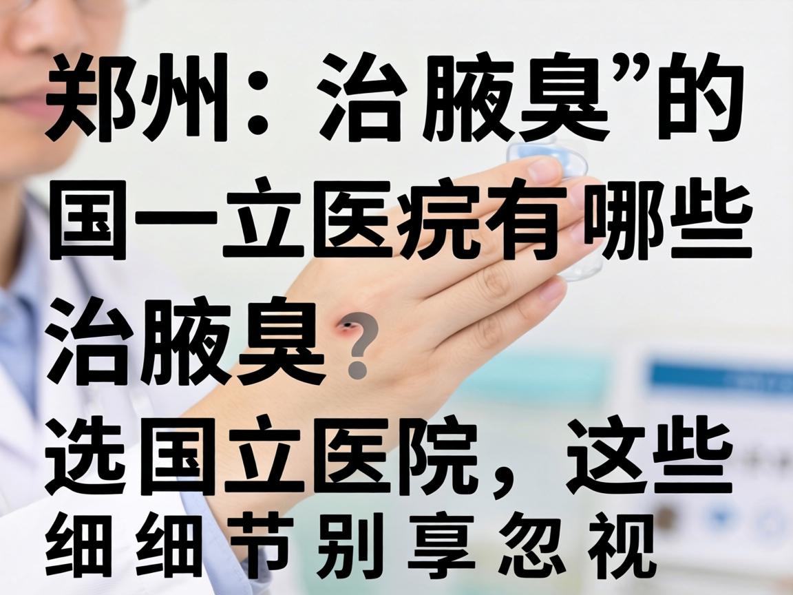 郑州治腋臭的国立医院有哪些？治腋臭选国立医院，这些细节别忽视
