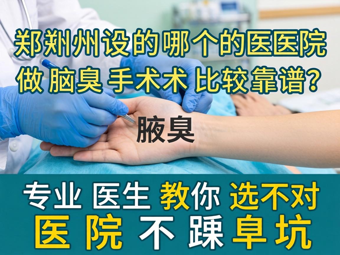 郑州哪个医院做腋臭手术比较靠谱？专业医生教你选对医院不踩坑