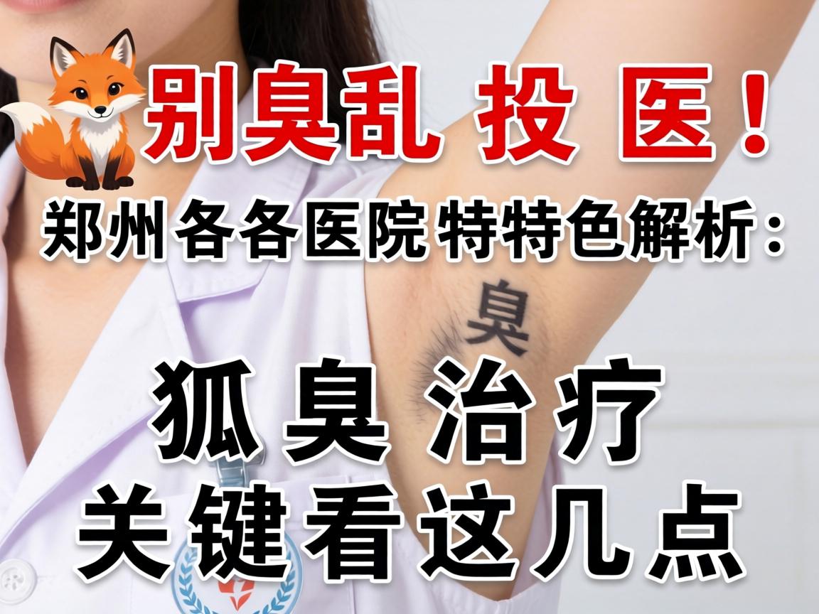 狐臭别乱投医！郑州各医院特色解析，狐臭治疗关键看这几点