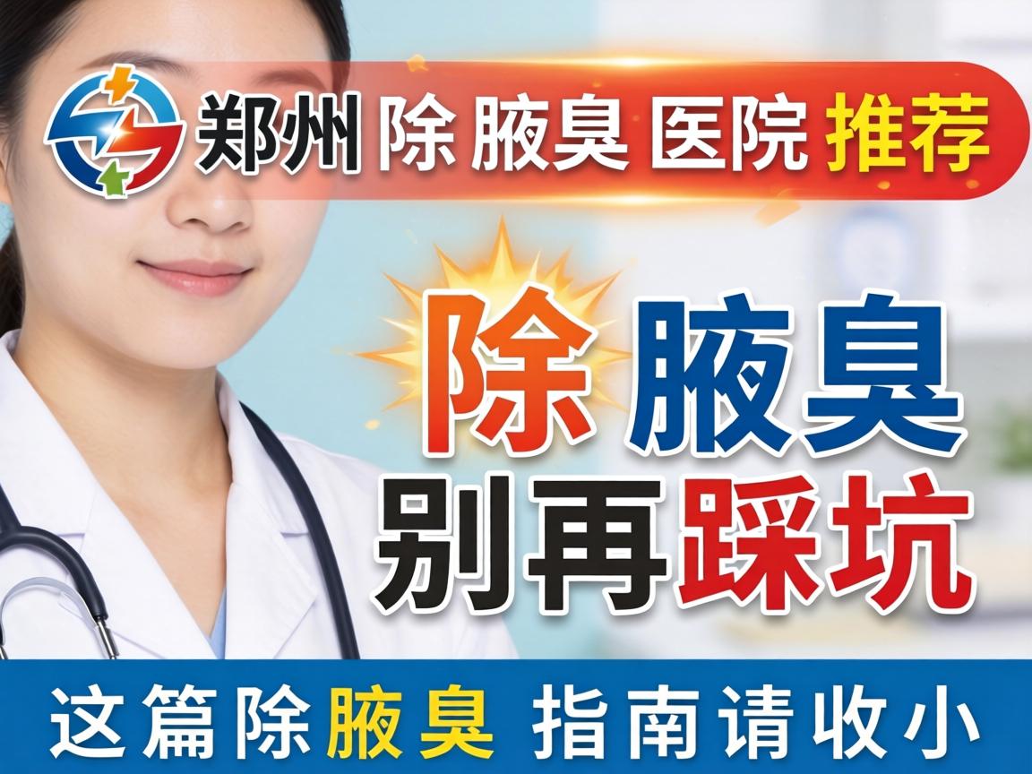 郑州除腋臭医院推荐，除腋臭别再踩坑，这篇除腋臭指南请收好