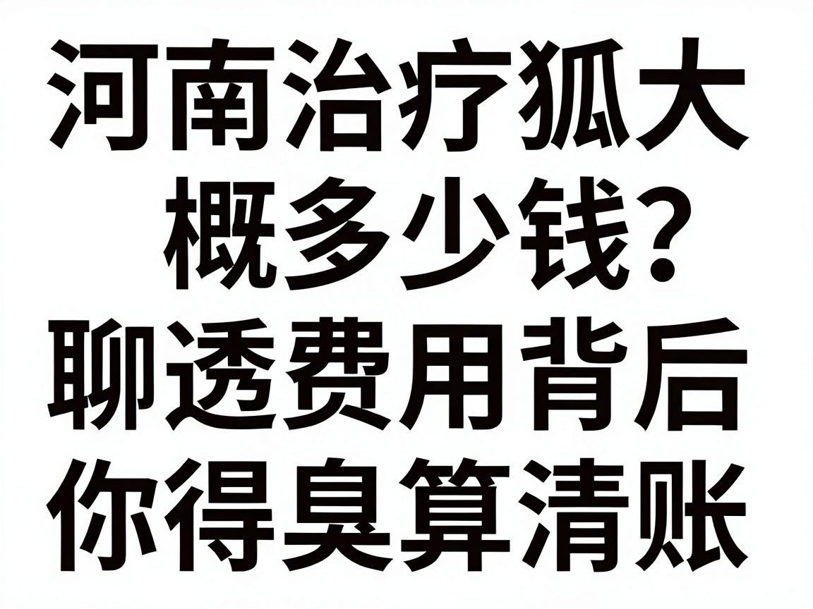 河南治疗狐臭大概多少钱？聊透费用背后，治疗狐臭的隐形账你得算清楚