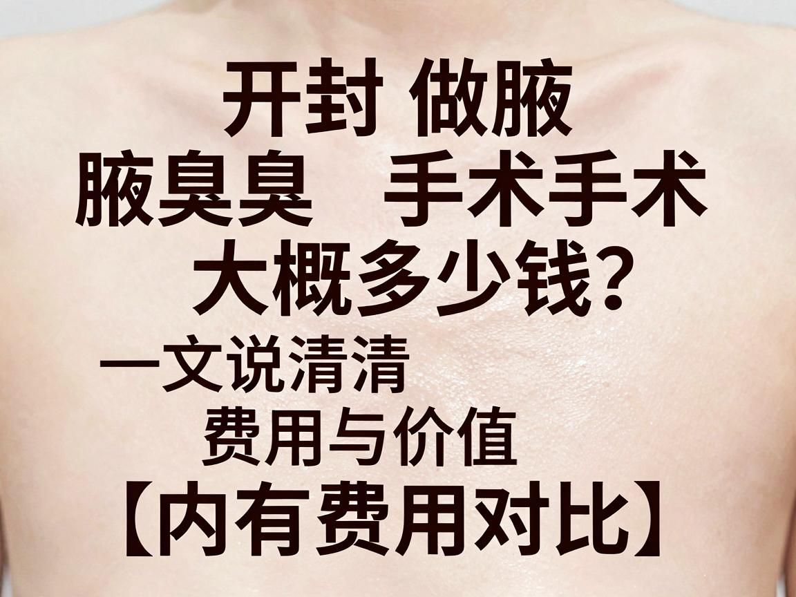 开封做腋臭手术大概多少钱？一文说清腋臭手术费用与价值（内有费用对比）