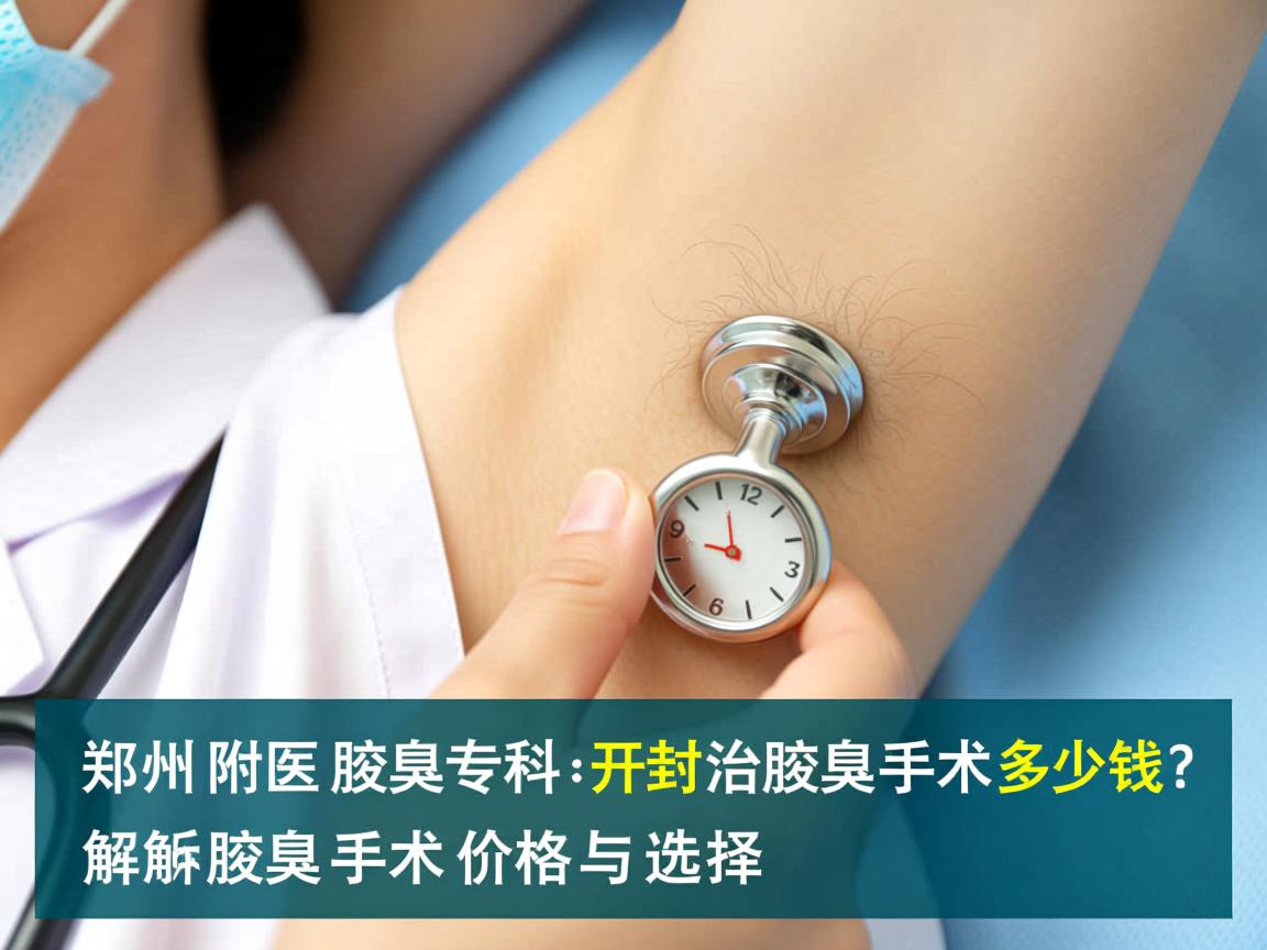 郑州附医腋臭专科，开封治腋臭手术多少钱？解析腋臭手术价格与选择