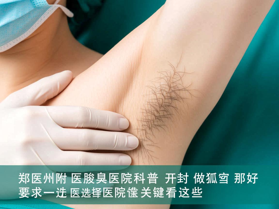 郑州附医腋臭医院科普，开封做狐臭那个医院好一些，选择医院关键看这些