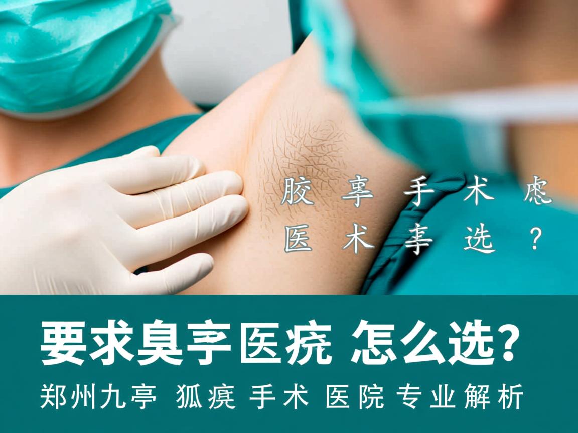 腋臭手术医院怎么选？郑州九亭狐臭手术医院专业解析
