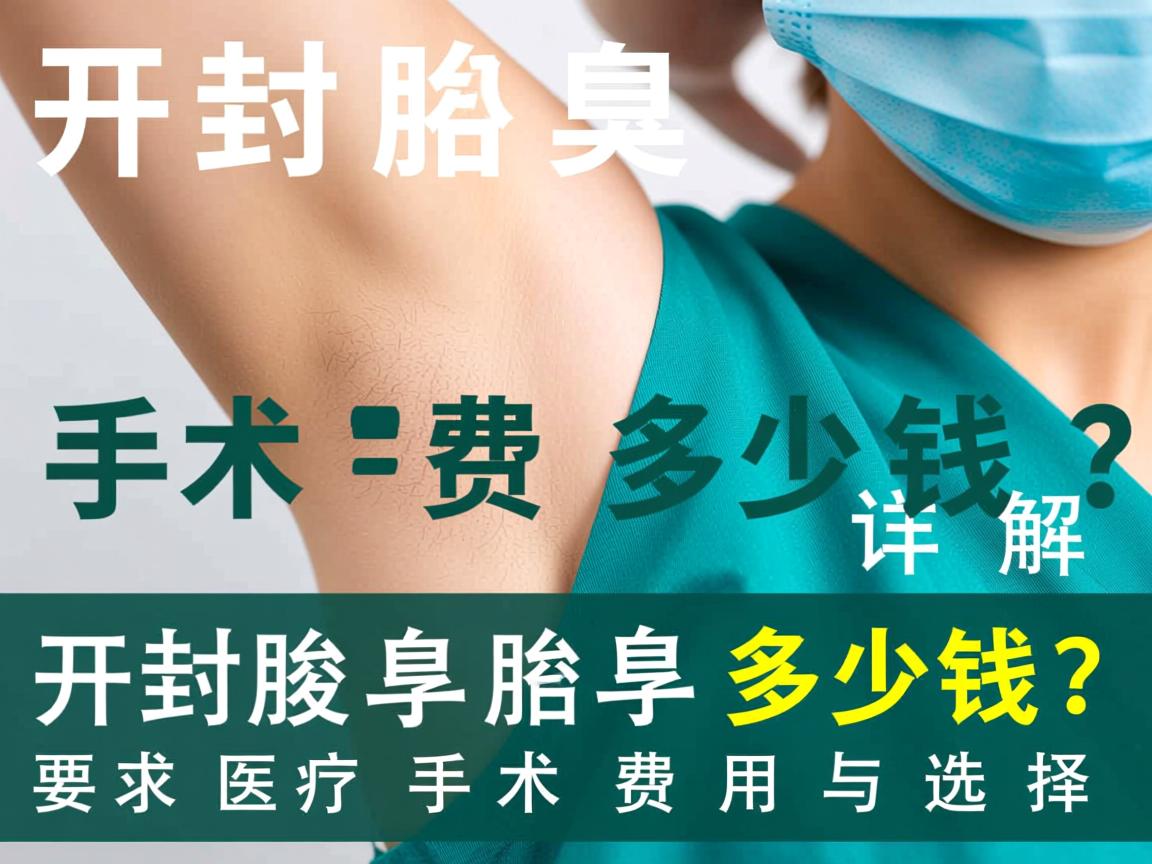 开封腋臭手术费多少钱？详解开封腋臭手术费用与选择