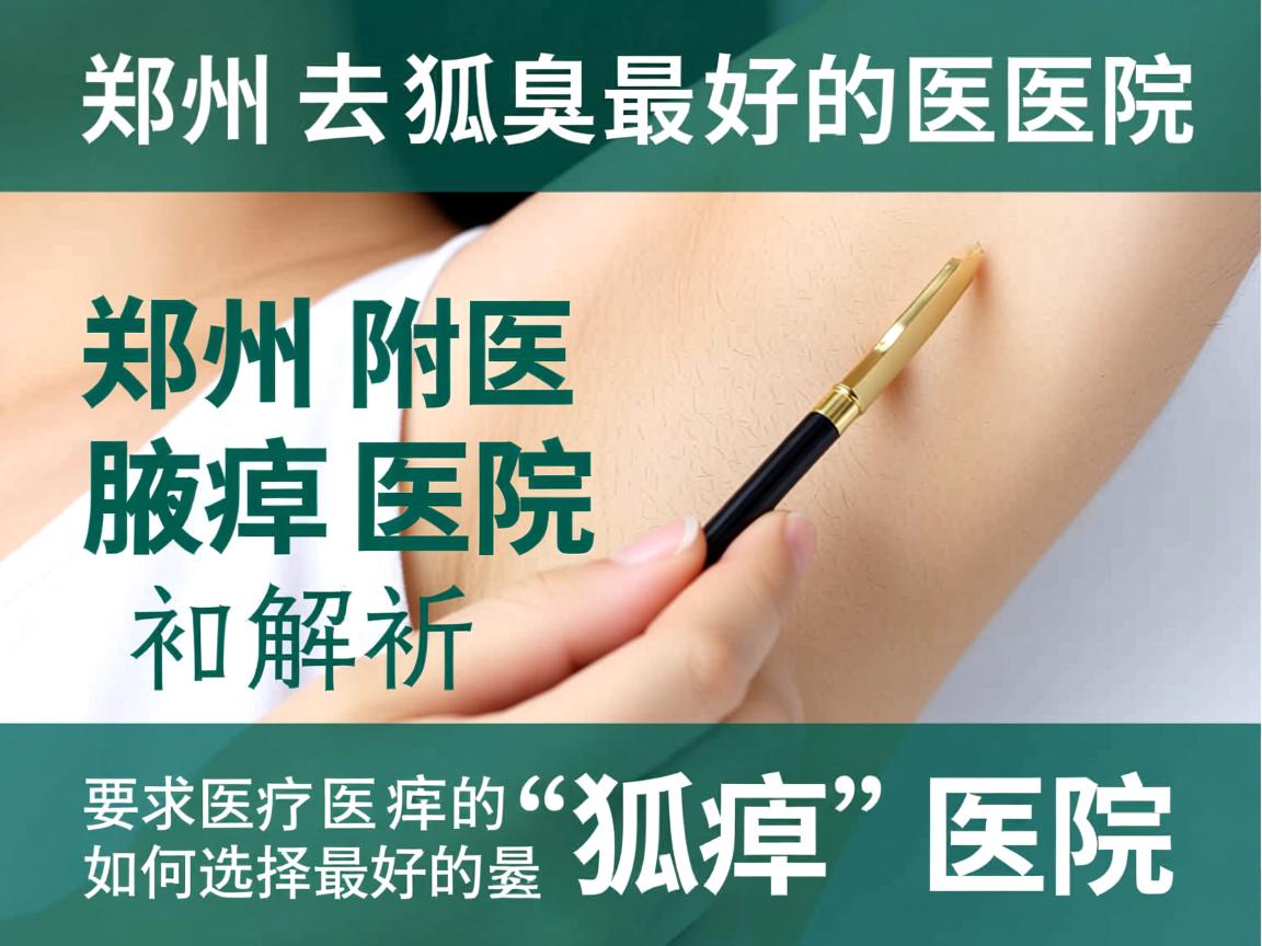 郑州去狐臭最好的医院，郑州附医腋臭医院解析如何选择最好的狐臭医院