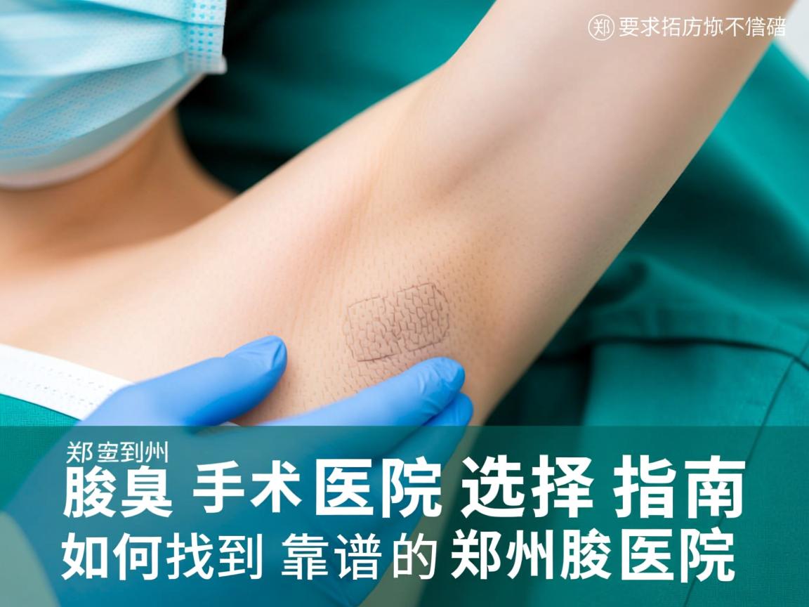 郑州腋臭手术医院选择指南，如何找到靠谱的郑州腋臭医院