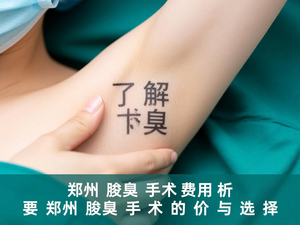 郑州腋臭手术费用解析，了解郑州腋臭手术的价格与选择
