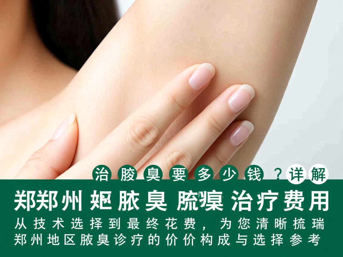 郑州治腋臭要多少钱？详解郑州腋臭治疗费用
从技术选择到最终花费，为您清晰梳理郑州地区腋臭诊疗的价格构成与选择参考