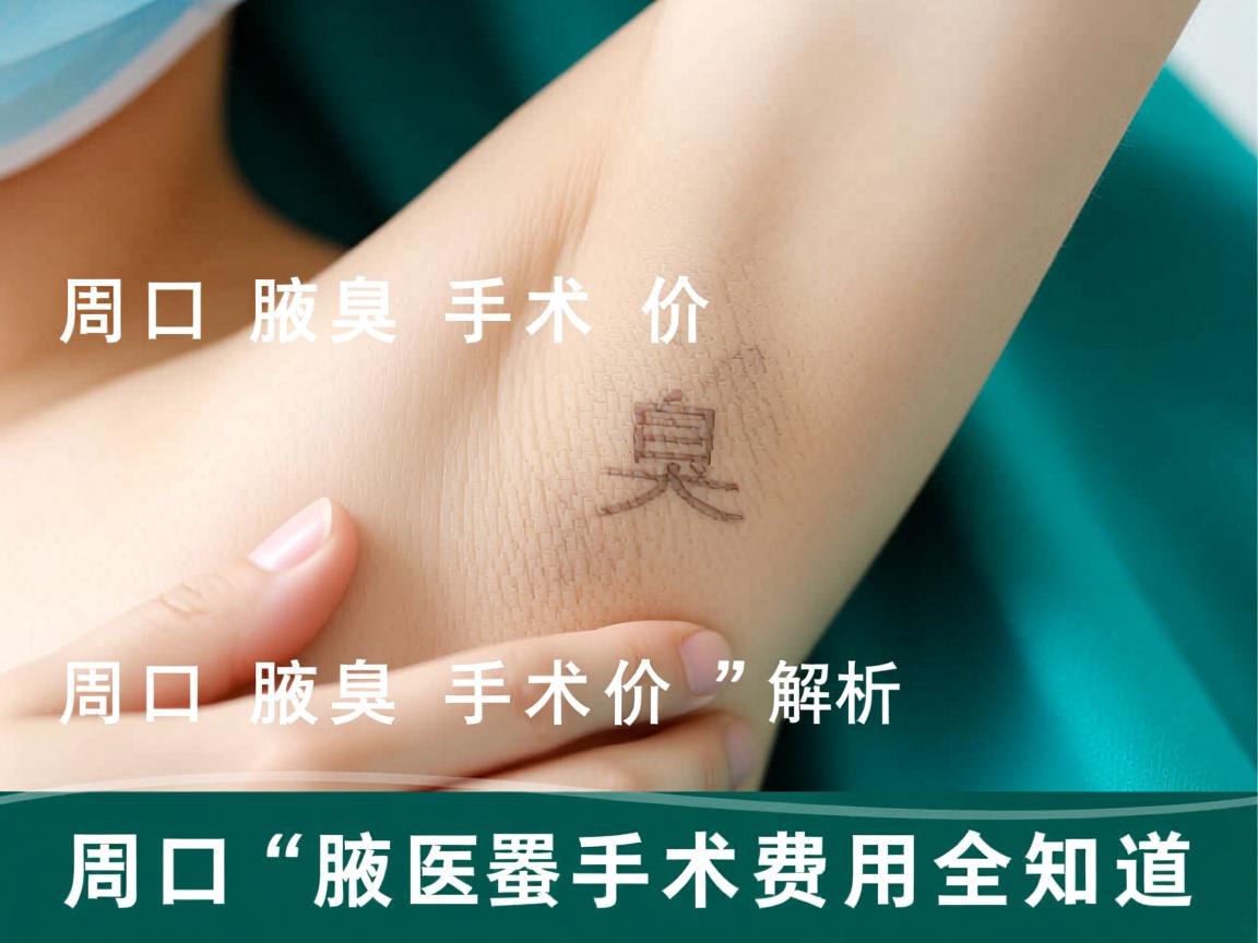 周口腋臭手术价格解析，周口腋臭手术费用全知道