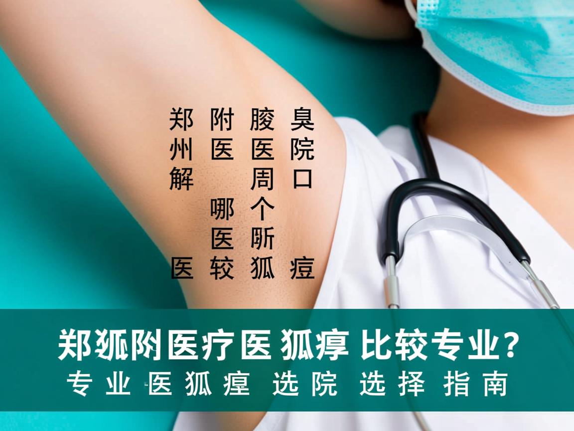 郑州附医腋臭医院解析，周口哪个医院医狐臭比较专业？专业医狐臭医院选择指南