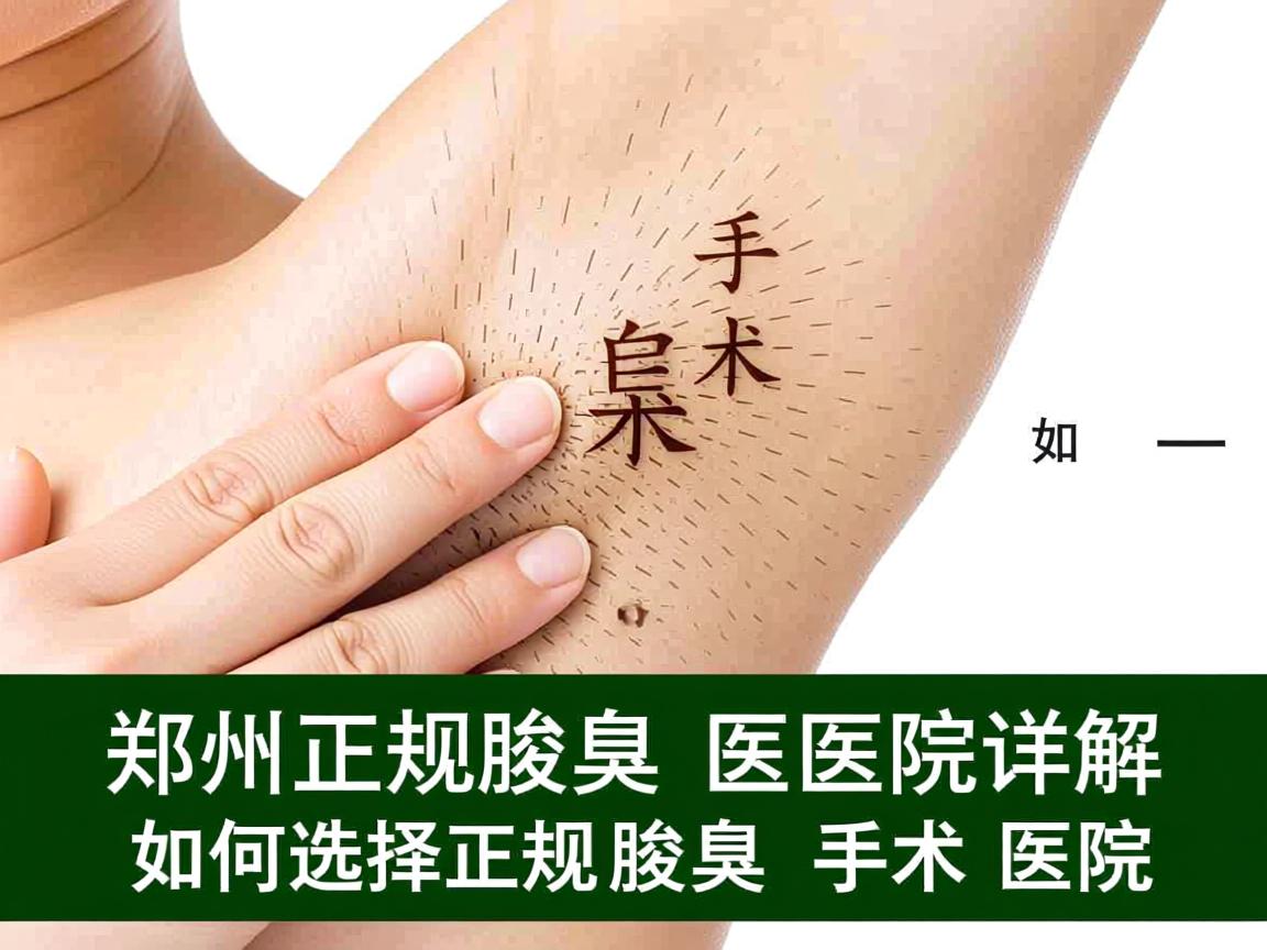 郑州正规腋臭手术医院详解，如何选择正规腋臭手术医院