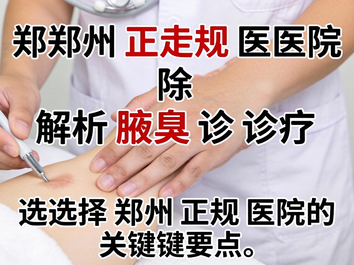 郑州正规医院解析腋臭诊疗，选择郑州正规医院的关键要点