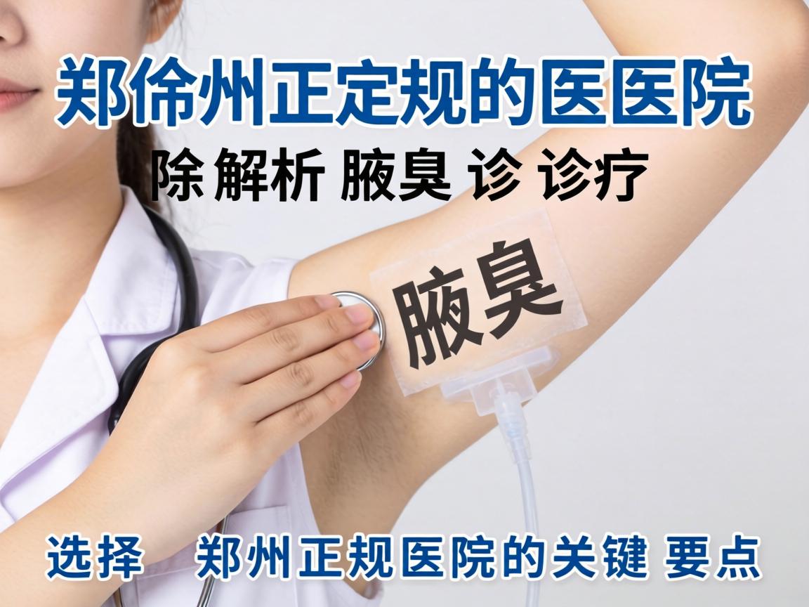 郑州正规医院解析腋臭诊疗，选择郑州正规医院的关键要点