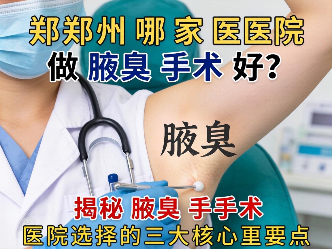 郑州哪家医院做腋臭手术好?揭秘腋臭手术医院选择的三大核心要点 郑州哪家医院做腋臭手术好?揭秘腋臭手术医院选择的三大核心要点