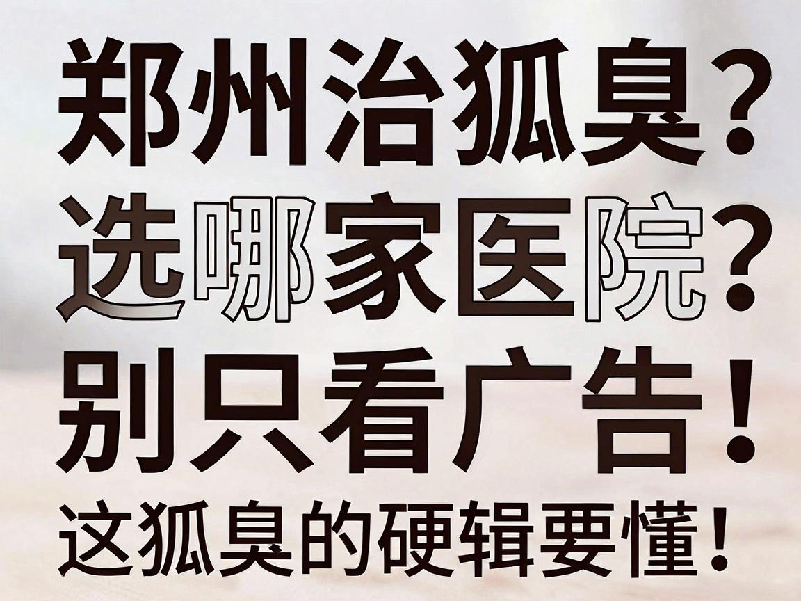郑州治狐臭选哪家医院?别只看广告,这家医院治狐臭的硬核逻辑要懂 郑州治狐臭选哪家医院?别只看广告,这家医院治狐臭的硬核逻辑要懂