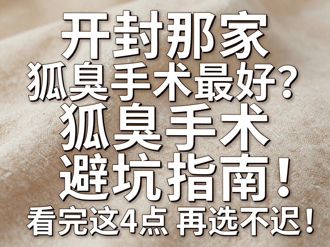 开封那家狐臭手术最好?狐臭手术避坑指南,看完这4点再选不迟 开封那家狐臭手术最好?狐臭手术避坑指南,看完这4点再选不迟