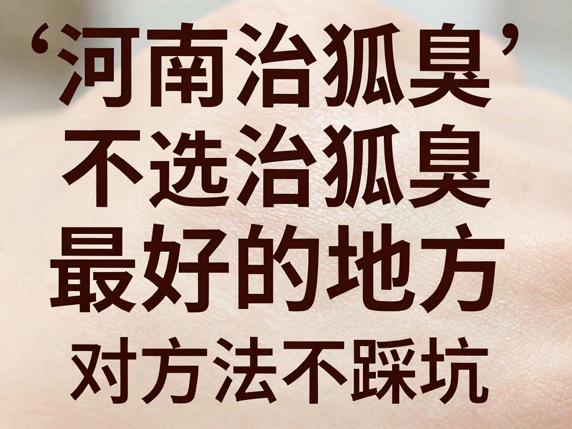 河南治狐臭最好的地方,治狐臭选对方法不踩坑 河南治狐臭最好的地方,治狐臭选对方法不踩坑
