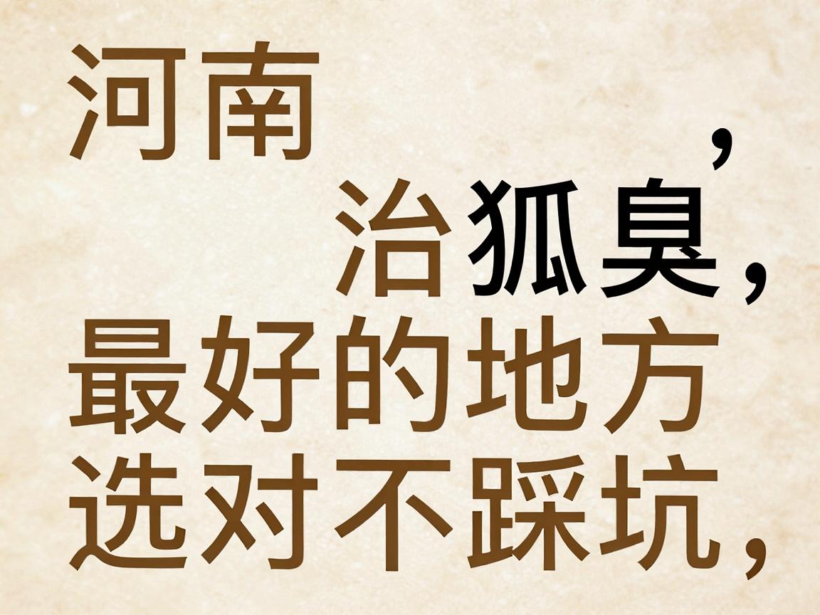 河南治狐臭最好的地方,治狐臭选对方法不踩坑 河南治狐臭最好的地方,治狐臭选对方法不踩坑