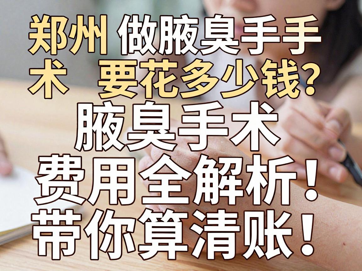 郑州做腋臭手术要花多少钱?腋臭手术费用全解析,带你算清账! 郑州做腋臭手术要花多少钱?腋臭手术费用全解析,带你算清账!