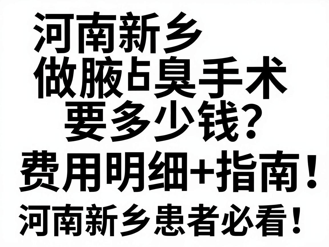 河南新乡做腋臭手术要多少钱？费用明细+避坑指南，河南新乡患者必看！