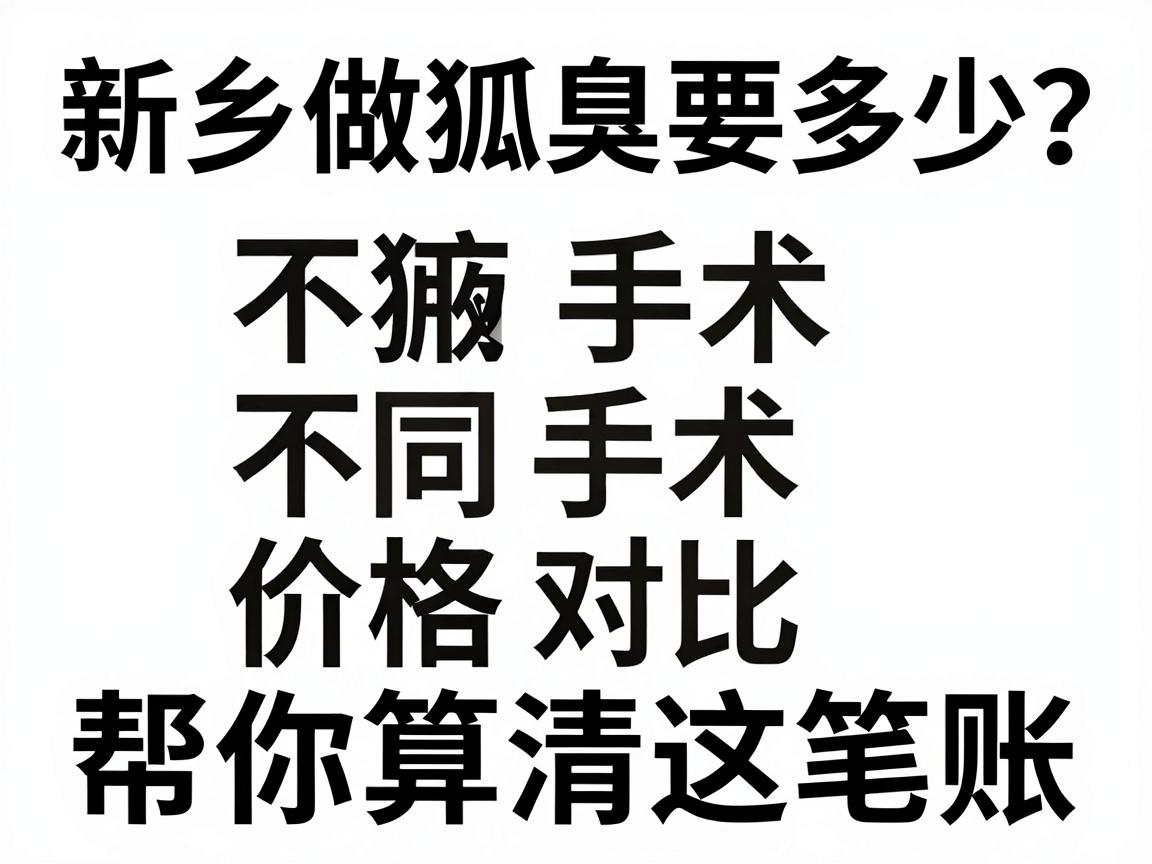 新乡做狐臭价格要多少？不同手术价格对比，帮你算清这笔账