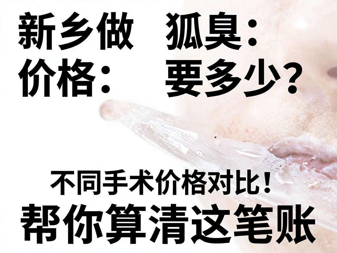 新乡做狐臭价格要多少？不同手术价格对比，帮你算清这笔账