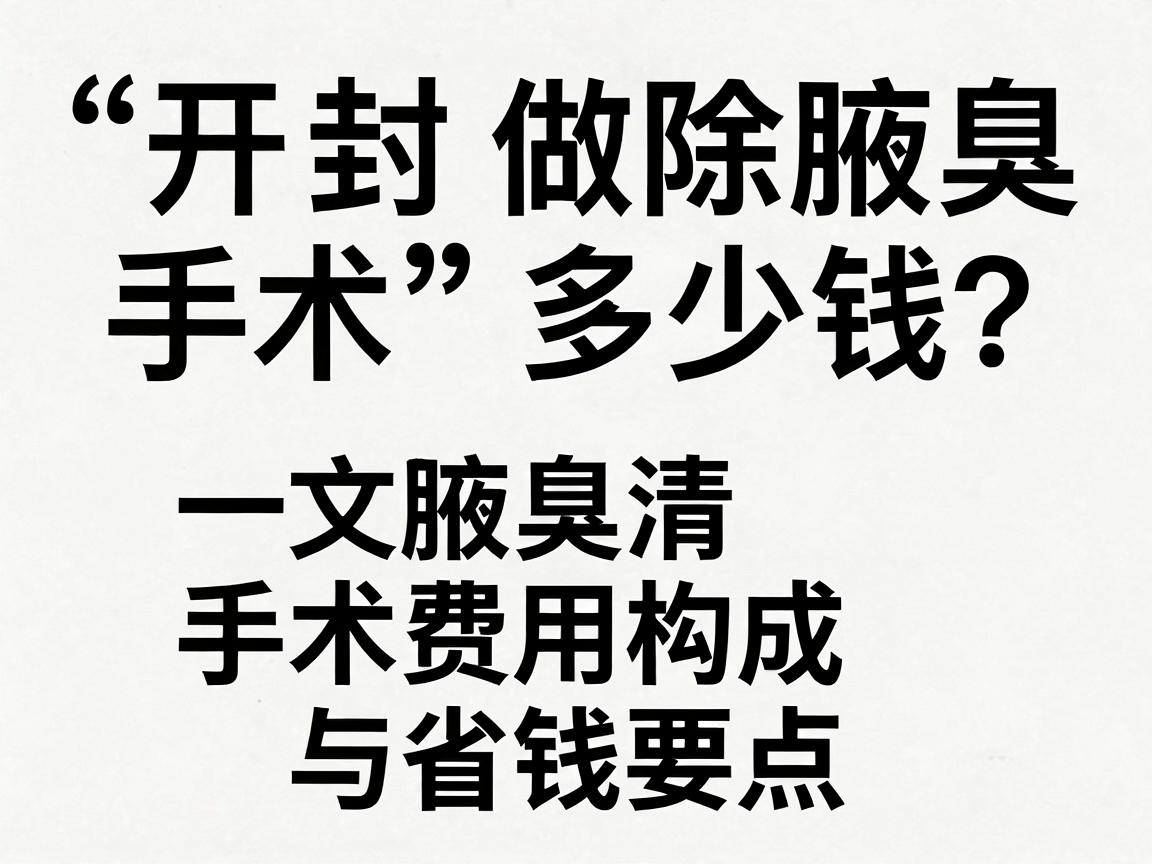 开封做除腋臭手术多少钱？一文说清腋臭手术费用构成与省钱要点