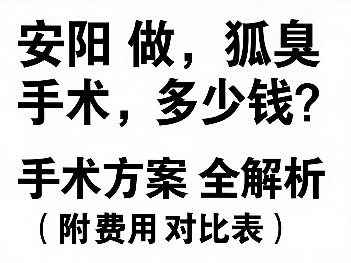 安阳做狐臭手术多少钱?价格透明与手术方案全解析(附费用对比表) 安阳做狐臭手术多少钱?价格透明与手术方案全解析(附费用对比表)
