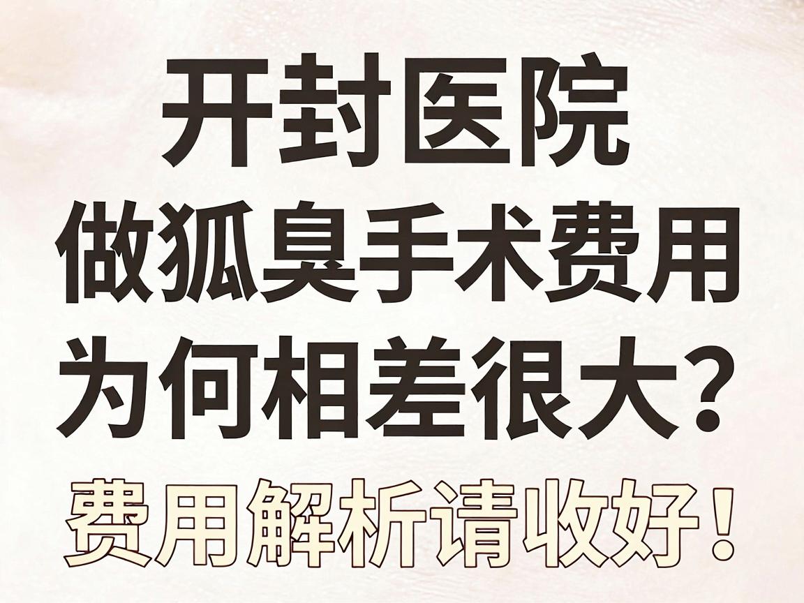 开封医院做狐臭手术费用为何相差很大?这份费用解析请收好! 开封医院做狐臭手术费用为何相差很大?这份费用解析请收好!
