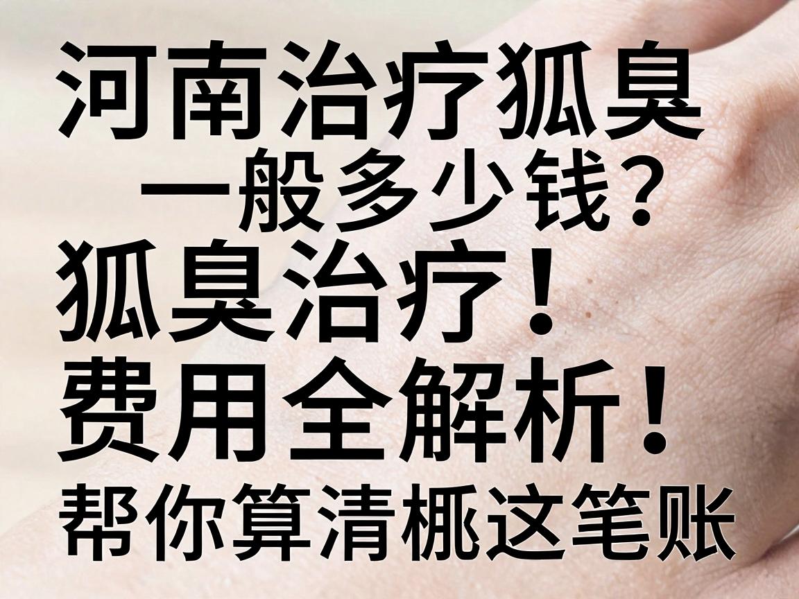 河南治疗狐臭一般多少钱？狐臭治疗费用全解析，帮你算清楚这笔账