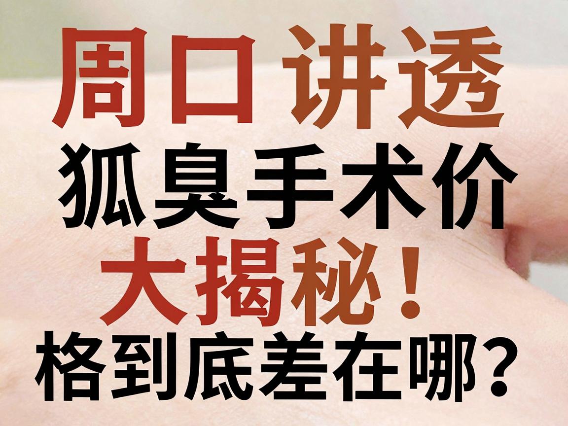周口狐臭手术价格大揭秘，狐臭手术价格到底差在哪？一篇讲透！