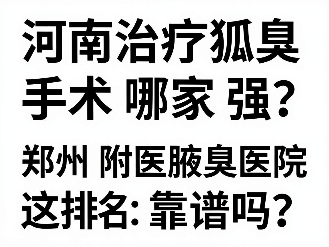 河南治疗狐臭手术哪家强？郑州附医腋臭医院靠谱吗？这份排名榜给你答案