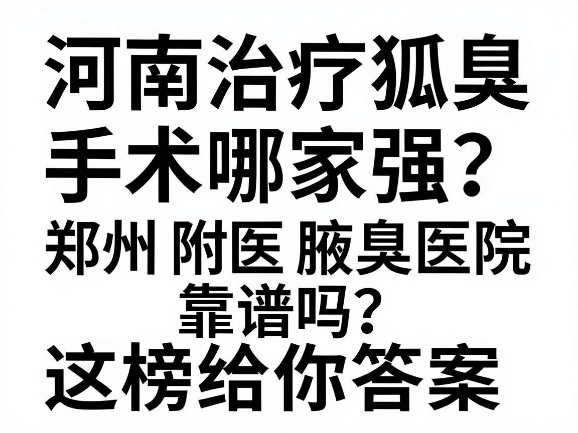 河南治疗狐臭手术哪家强？郑州附医腋臭医院靠谱吗？这份排名榜给你答案
