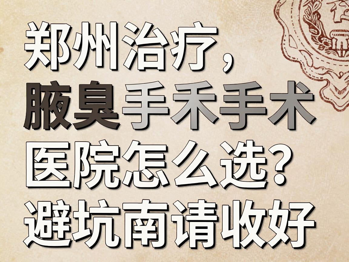 郑州治疗腋臭手术的医院怎么选?这份腋臭手术避坑指南请收好 郑州治疗腋臭手术的医院怎么选?这份腋臭手术避坑指南请收好