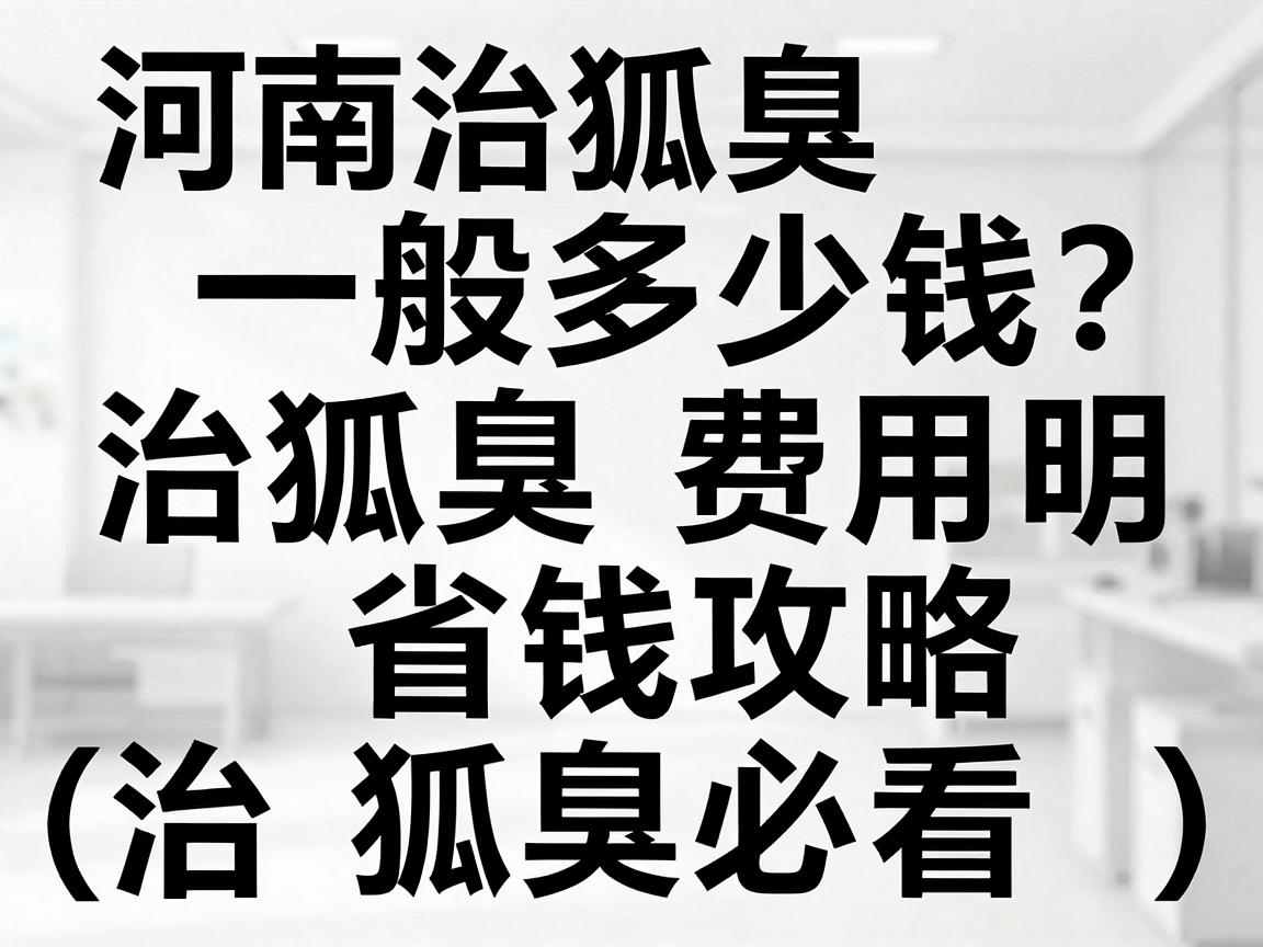 河南治狐臭一般多少钱?治狐臭费用明细与省钱攻略(治狐臭必看) 河南治狐臭一般多少钱?治狐臭费用明细与省钱攻略(治狐臭必看)