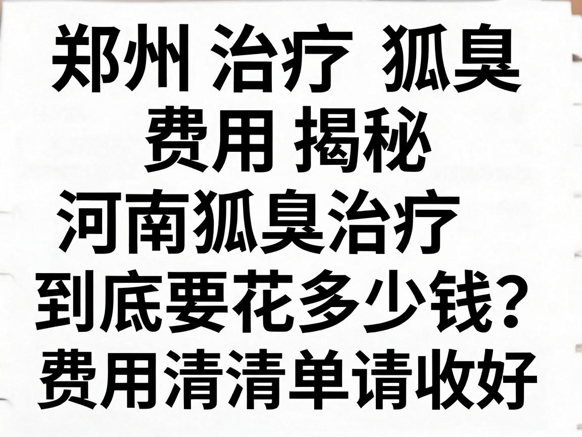 郑州治疗狐臭费用揭秘,河南狐臭治疗到底要花多少钱?这份费用清单请收好 郑州治疗狐臭费用揭秘,河南狐臭治疗到底要花多少钱?这份费用清单请收好